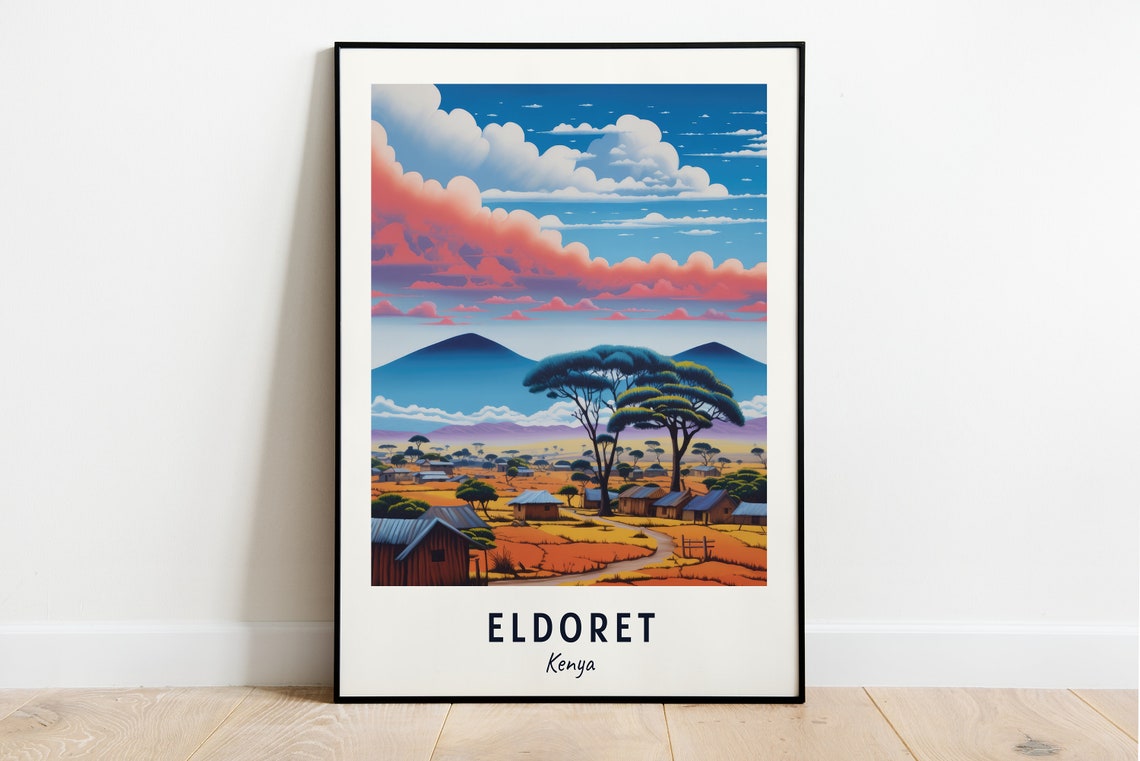 Eldoret Kenya Savanna Village Acacia Mountains Scenic Poster