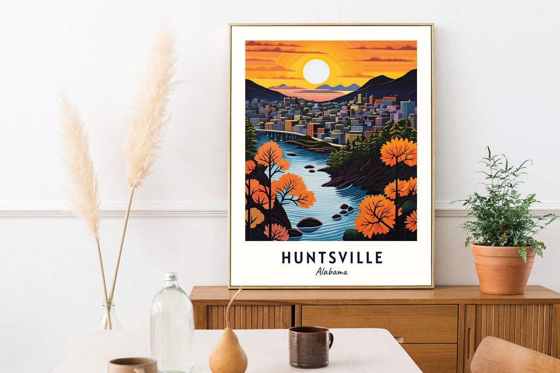 Huntsville City Print Huntsville Travel Poster Alabama Travel Gift Huntsville Alabama Poster Huntsville Gift - Image 2