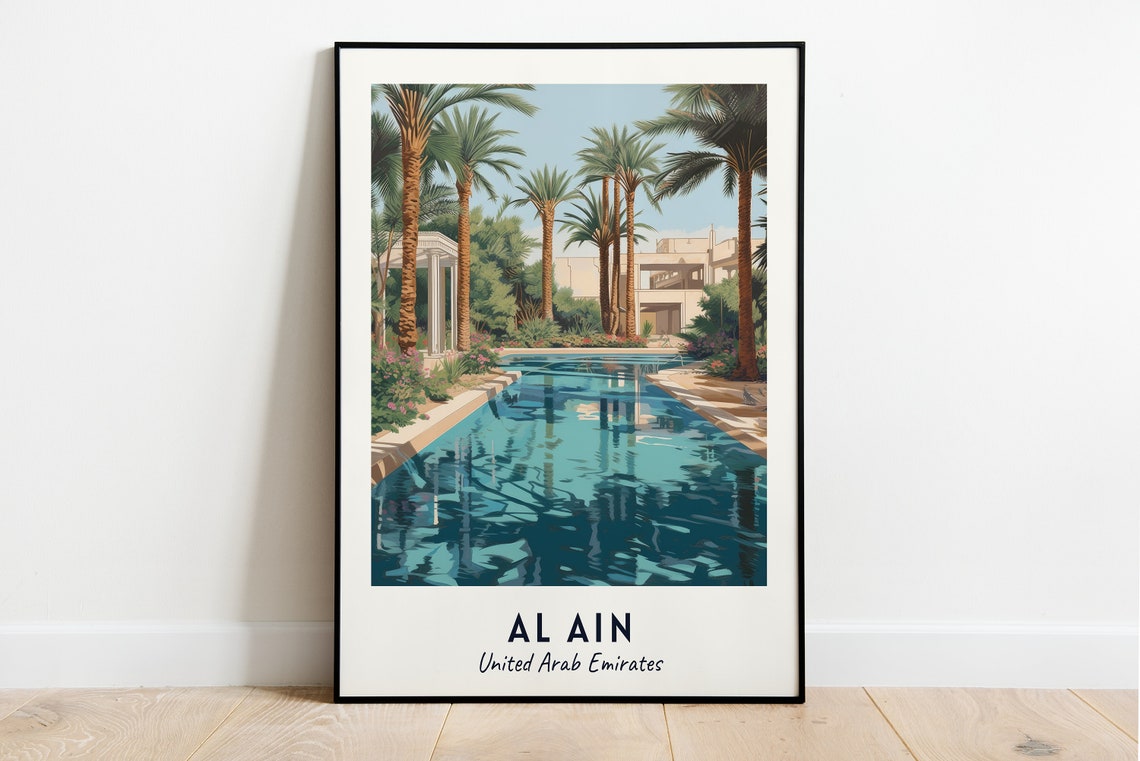 Al Ain Oasis Travel Print Wall Art Al Ain United Arab Emirates City Print Al Ain Oasis Travel Gift Al Ain Oasis Poster Travel Gift
