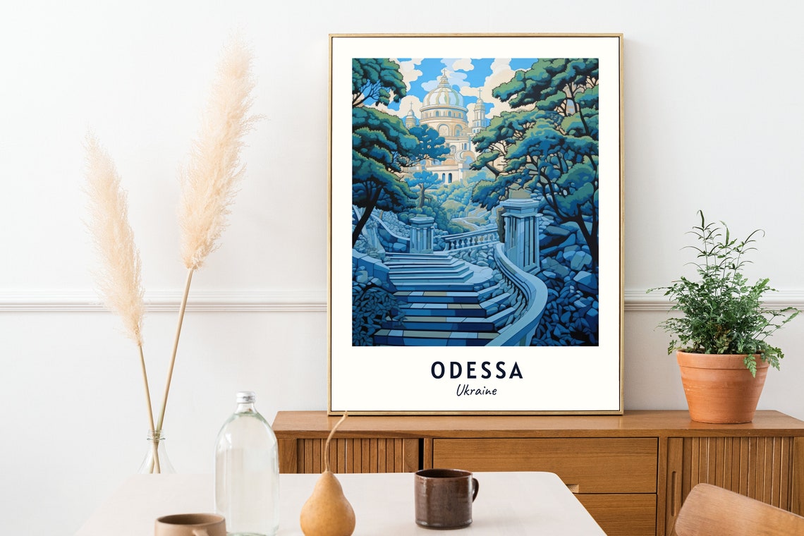 Odessa Ukraine Grand Stairway Leading To A Domed Palace Poster - Image 2