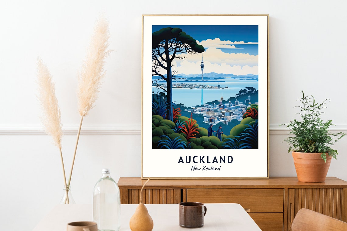 Auckland New Zealand Travel Poster - Image 2