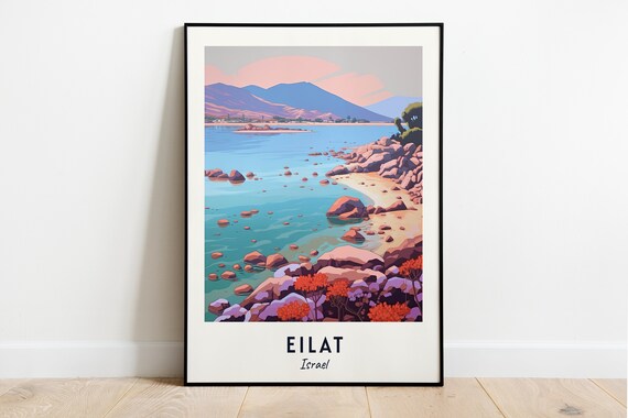 Coral Beach Nature Reserve Travel Print Wall Art Eilat Israel City Print Coral Beach Nature Reserve Travel Gift