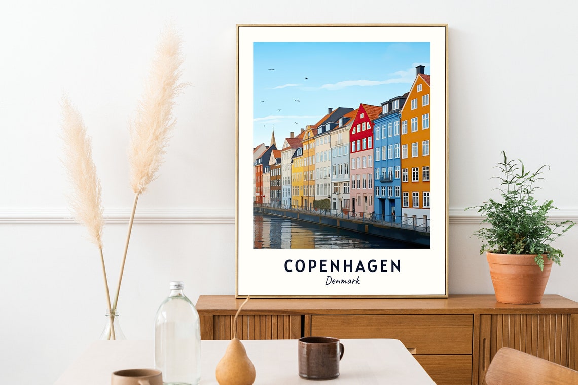 Copenhagen Denmark Nyhavn Colorful Houses Canal Harbor Poster - Image 2