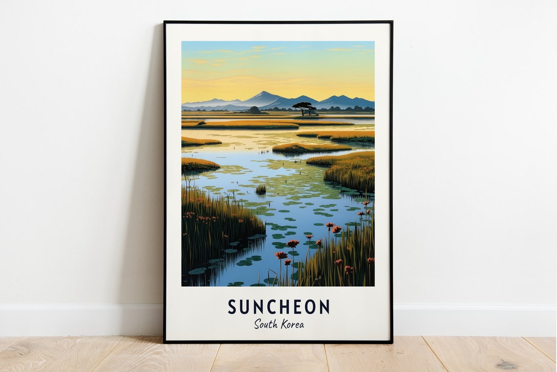 Suncheon Bay Wetland Reserve Travel Print Wall Art Suncheon South Korea City Print Suncheon Bay Wetland Reserve Travel Gift Travel Gift