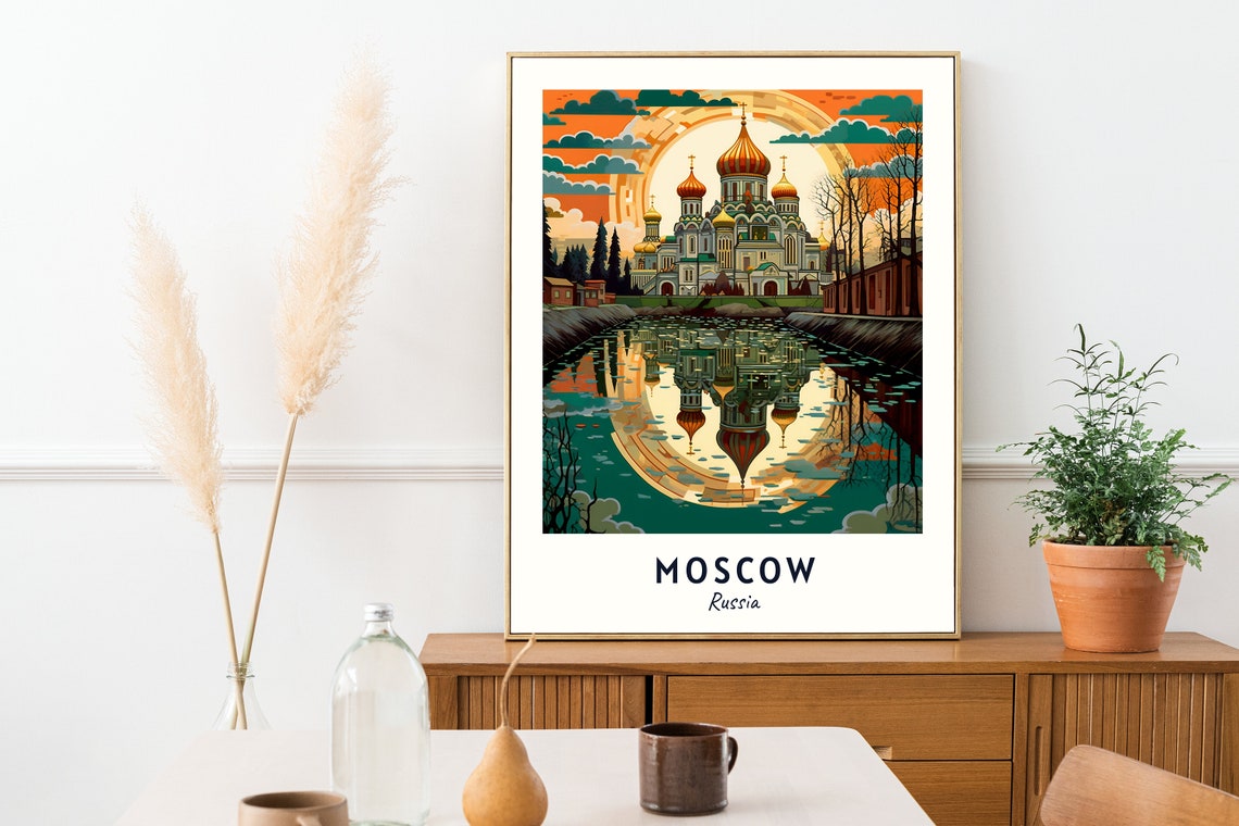 Moscow Travel Print Wall Art Moscow Russia City Print Moscow Travel Gift Moscow City Poster Travel Gift Wall Art - Image 2