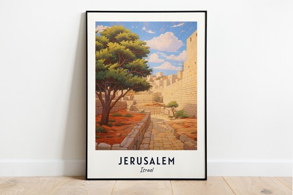 Jerusalem Israel Old City Stone Street Ancient Wall View Poster