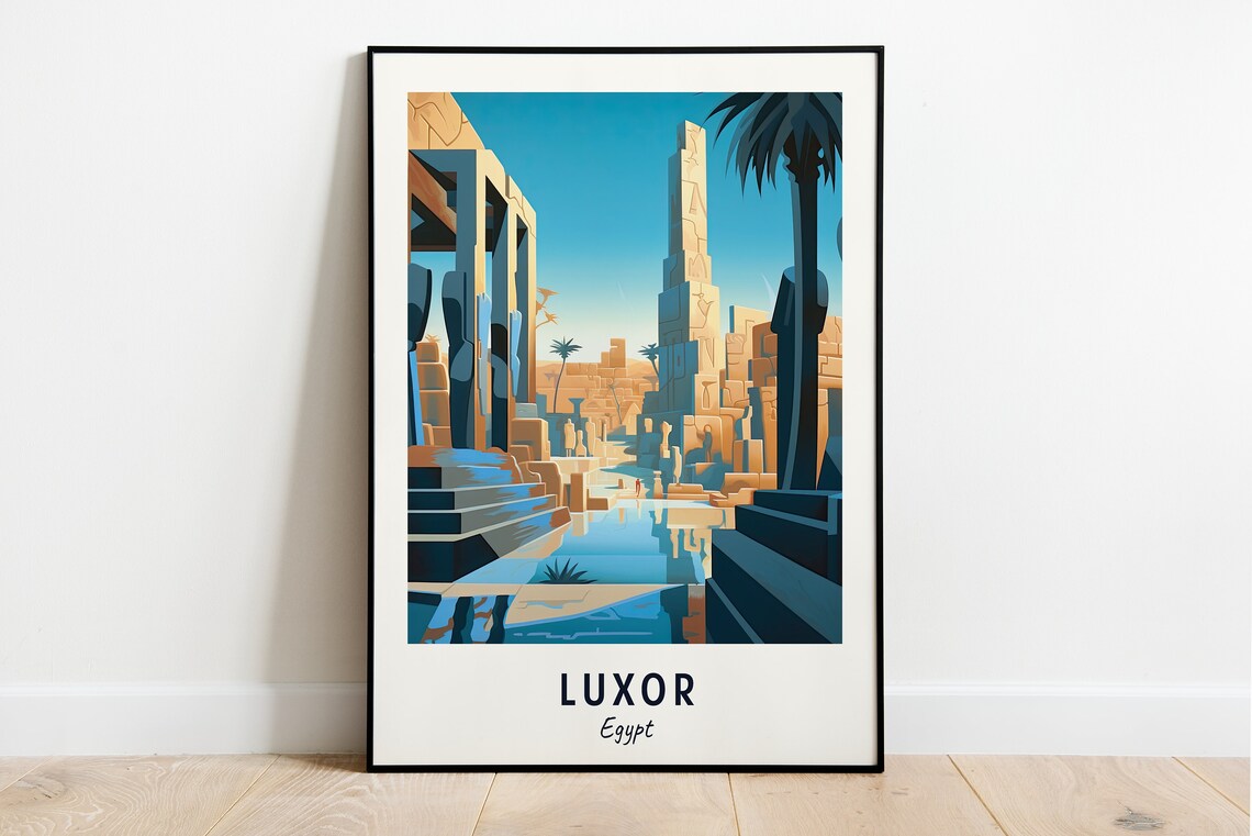 Karnak Temple Complex Travel Poster, Luxor Egypt