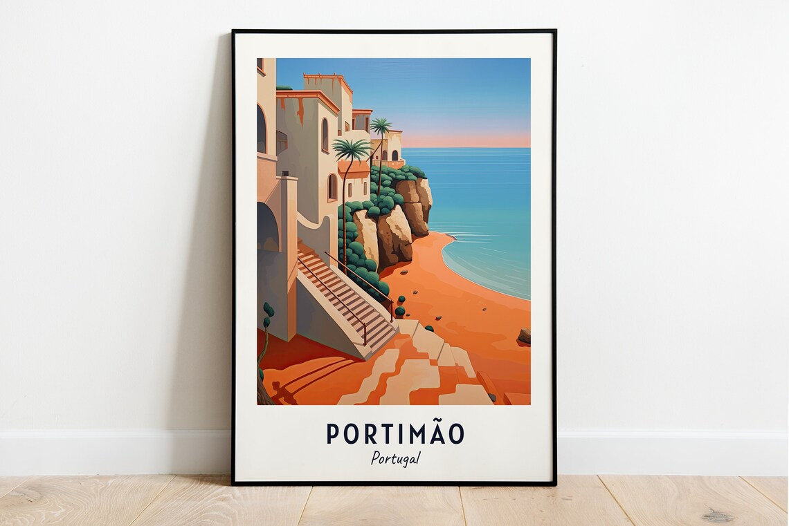 Praia Da Rocha Travel Poster, Portimão Portugal