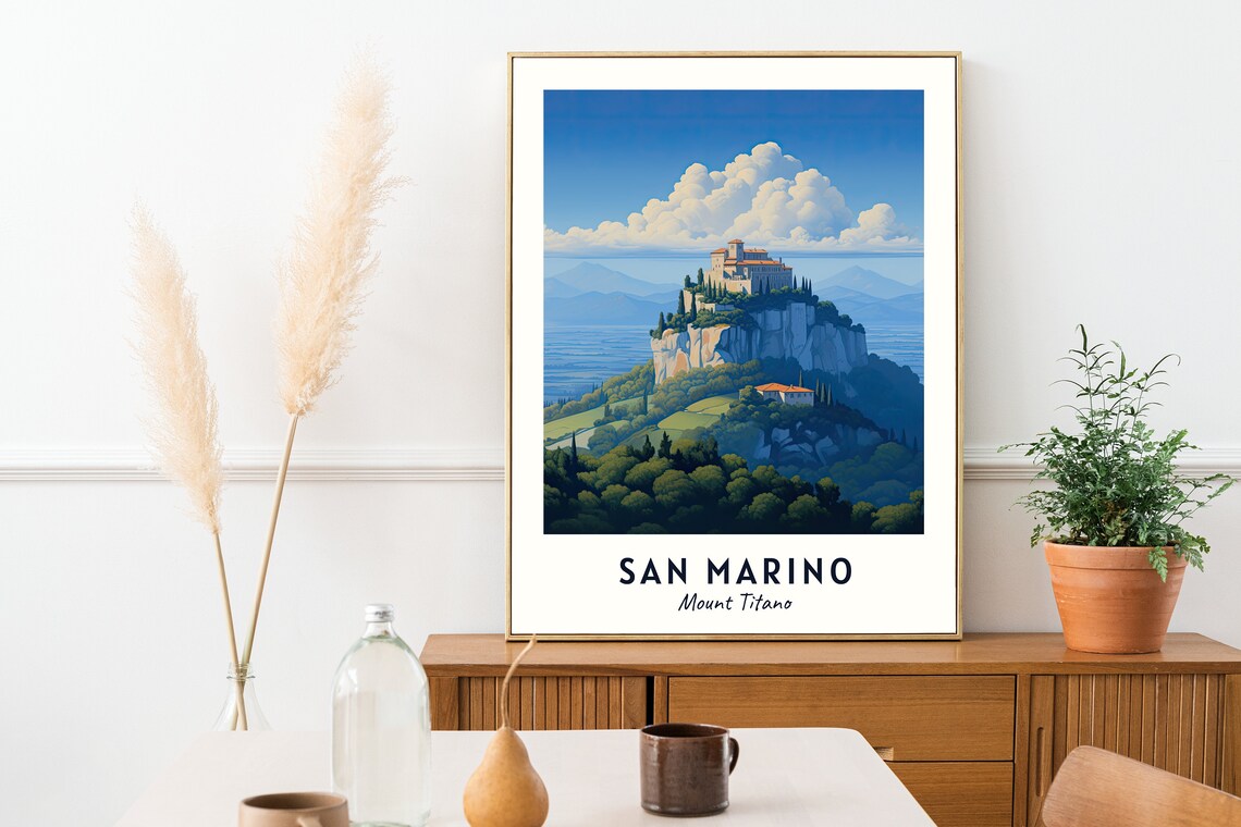 San Marino Mount Titano Travel Print Wall Art San Marino Mount Titano City Print San Marino Mount Titano Travel Gift San Marino - Image 2