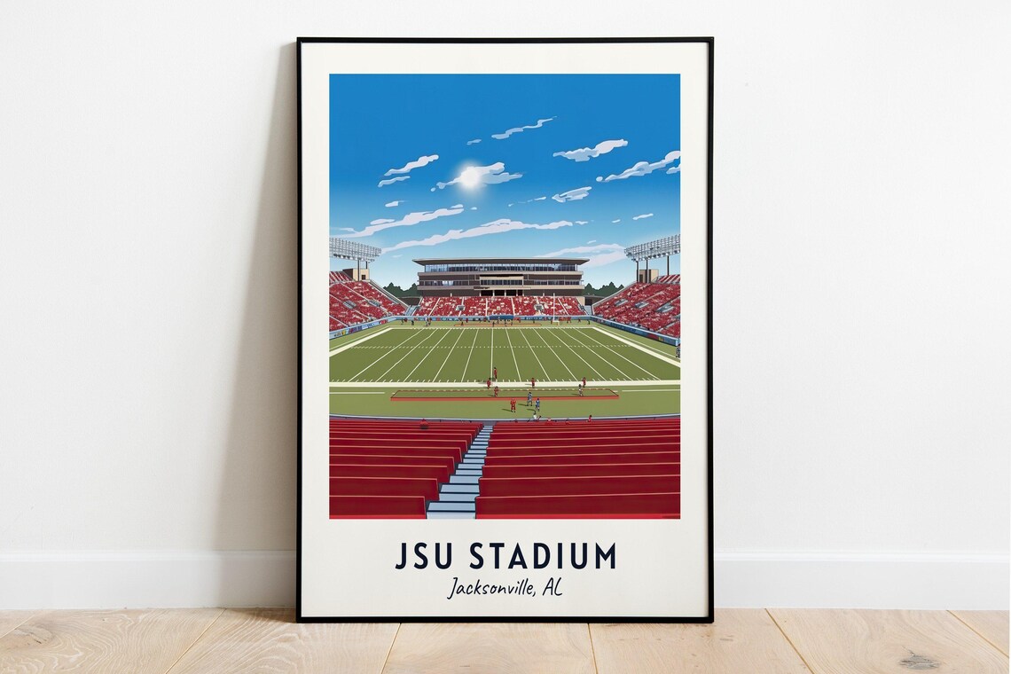 JSU Stadium Jacksonville Alabama Game Day College Football Poster - Image 3