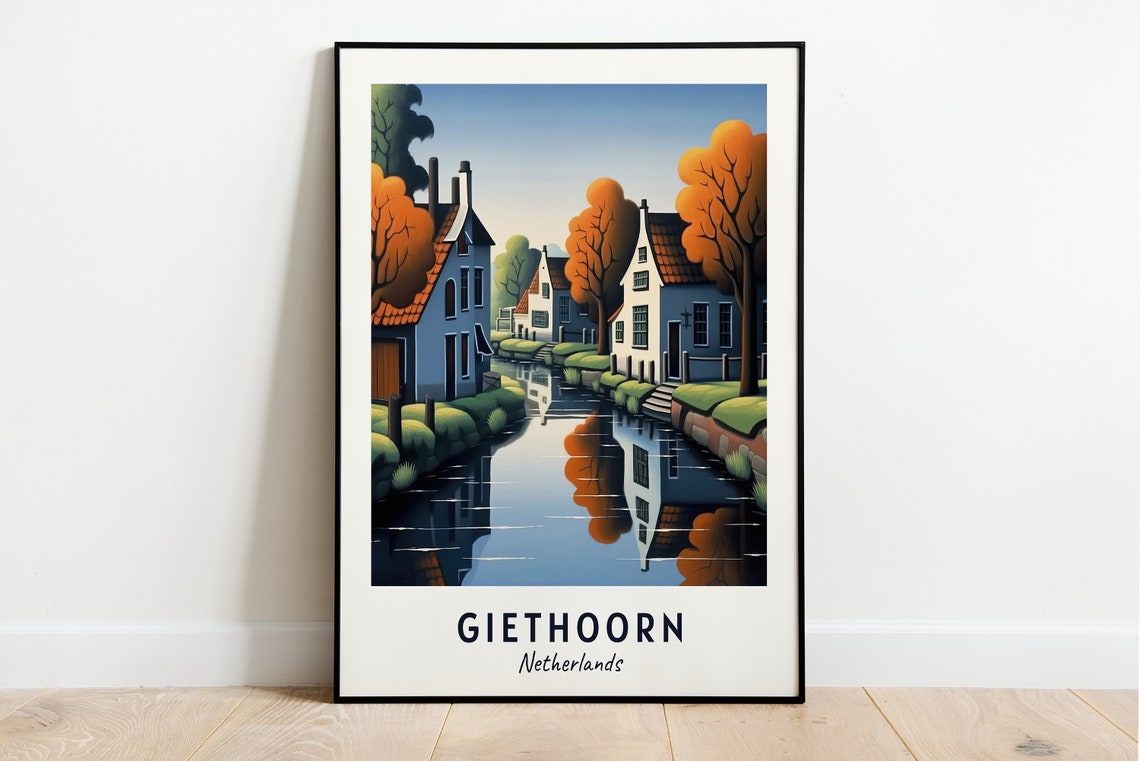 Venice Of The Netherlands Travel Print Wall Art Giethoorn Netherlands City Print Venice Of The Netherlands Travel Gift