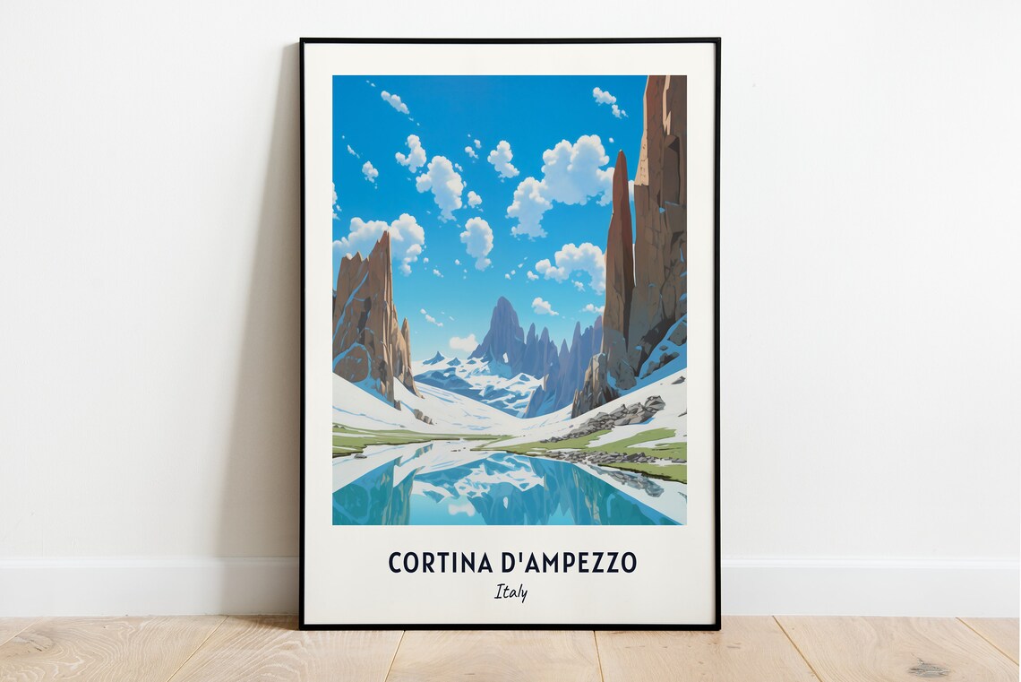 Cortina Dampezzo Travel Print Wall Art Cortina Dampezzo Italy City Print Cortina Dampezzo Travel Gift Travel Gift