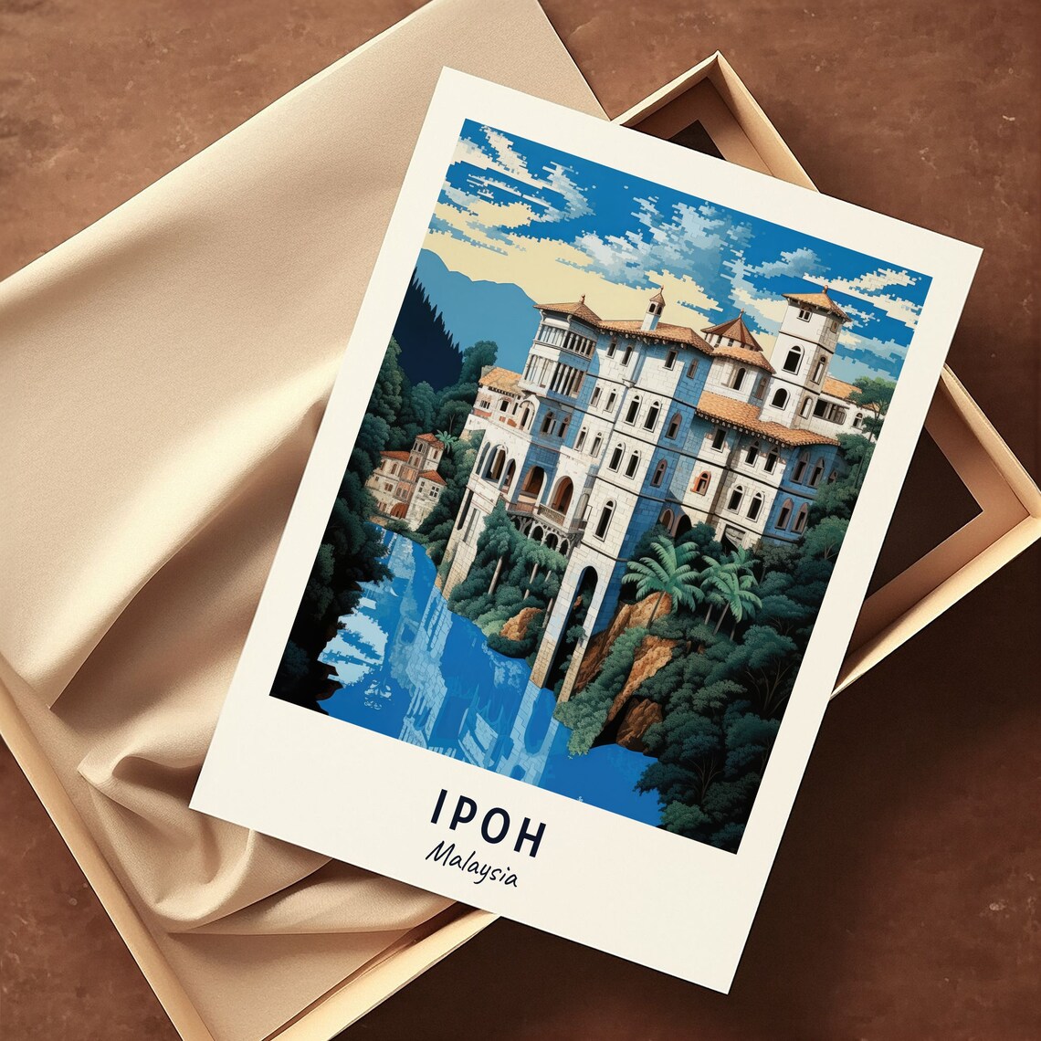 Kellies Castle Riverside at Ipoh Malaysia Vintage Travel Poster - Image 3