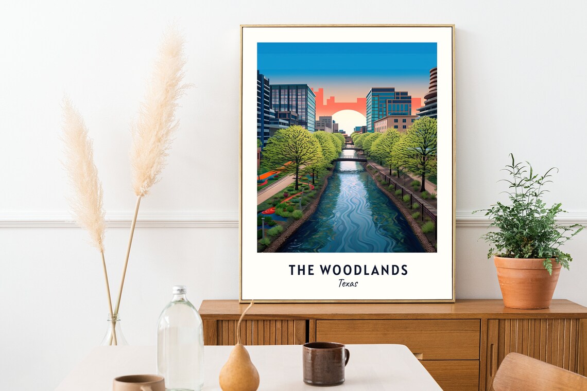 The Woodlands Texas Travel Poster, City Print - Image 2