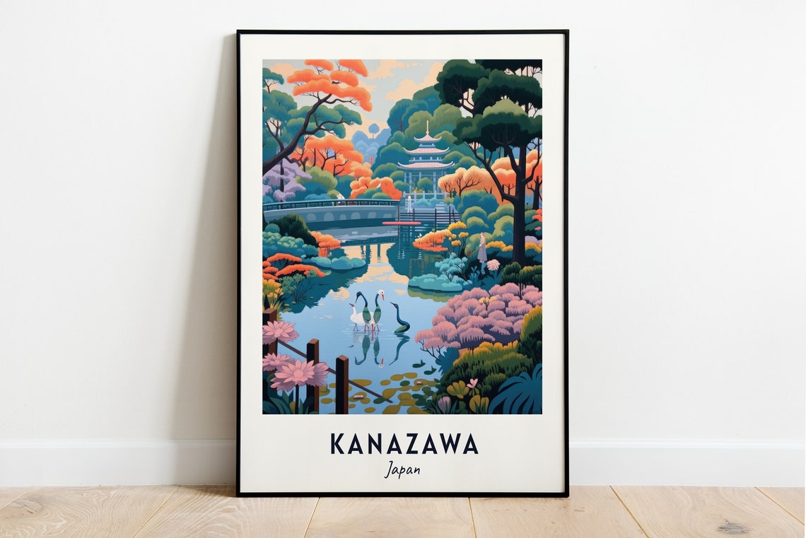 Kenrokuen Garden Travel Print Wall Art Kanazawa Japan City Print Kenrokuen Garden Travel Gift Kenrokuen Garden Poster