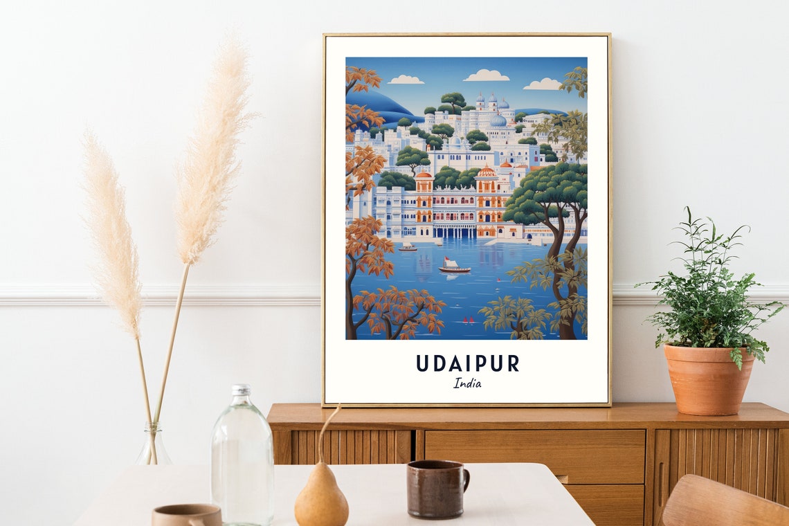 City Palace Travel Print Wall Art Udaipur India City Print City Palace Travel Gift City Palace Poster Travel Gift - Image 2