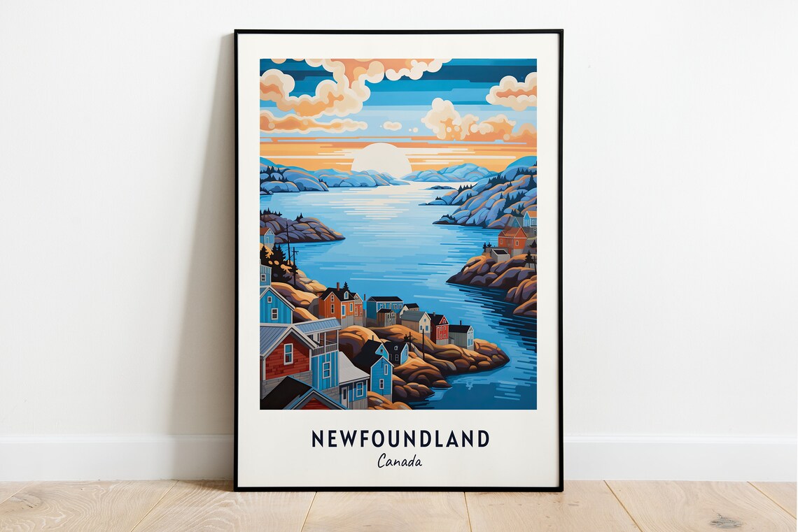 Newfoundland Canada Travel Poster, City Print