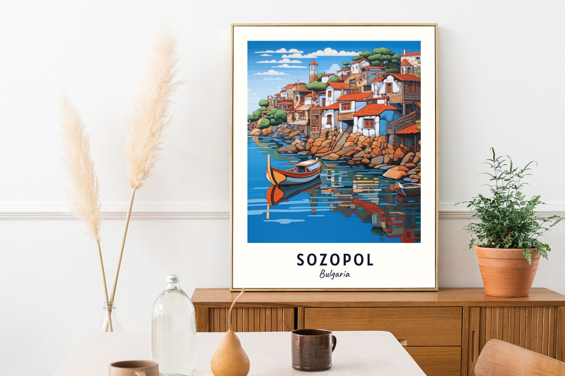 Sozopol Old Town Travel Print Wall Art Sozopol Bulgaria City Print Sozopol Old Town Travel Gift Sozopol Old Town Poster Travel Gift - Image 2