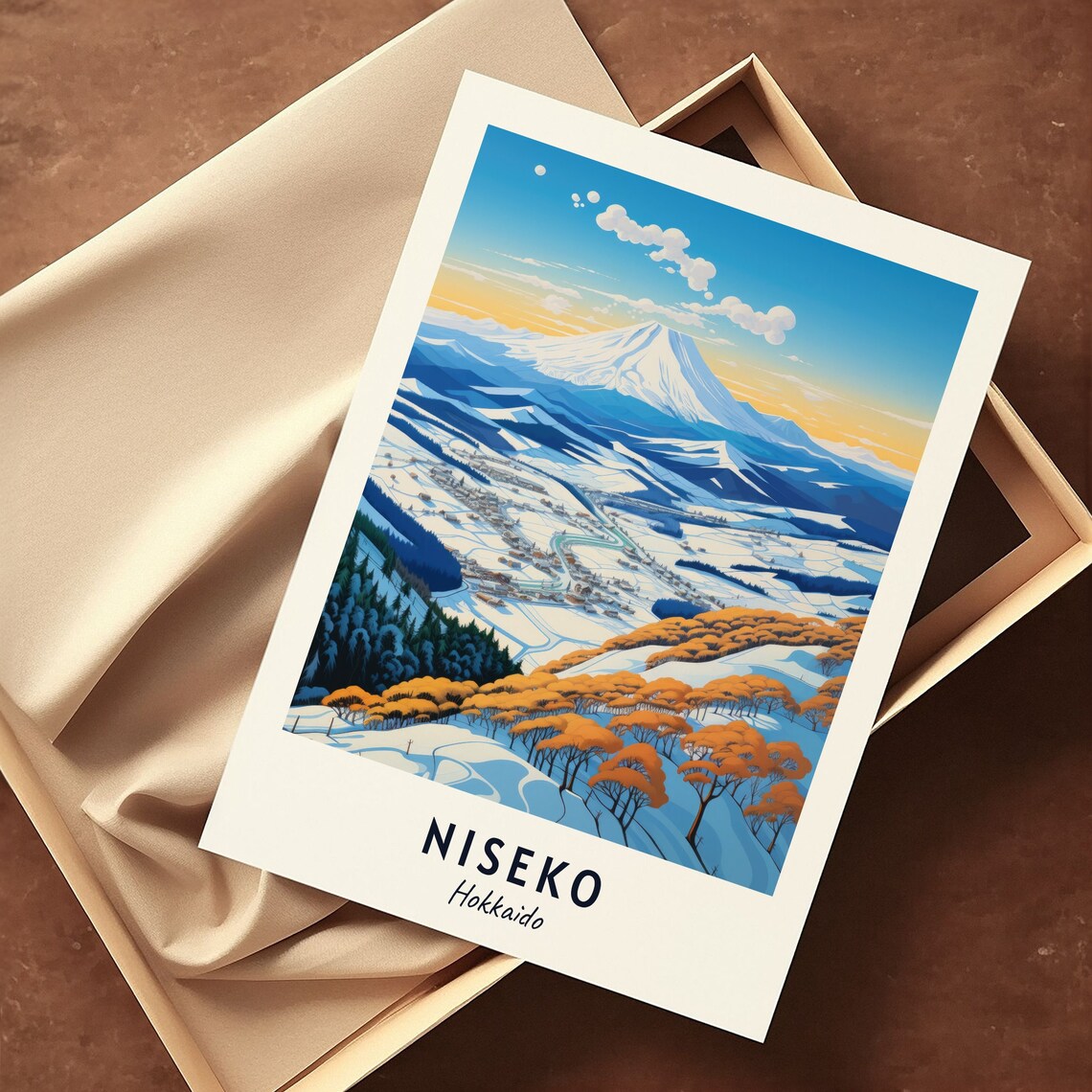 Niseko Hokkaido Snowy Mountain Ski Slopes Winter Travel Poster - Image 3