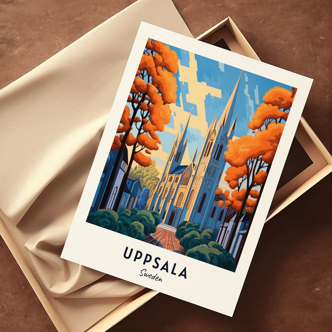 Uppsala Cathedral Travel Print Wall Art Uppsala Sweden City Print Uppsala Cathedral Travel Gift Uppsala Cathedral Poster Travel Gift - Image 3