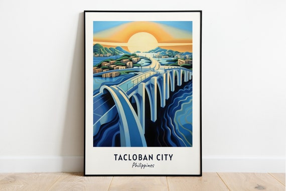 San Juanico Bridge Travel Poster, Tacloban City Philippines