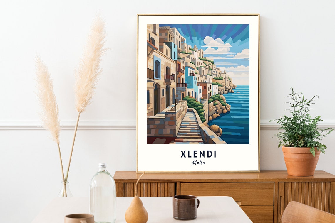 Xlendi Bay Travel Print Wall Art Xlendi Malta City Print Xlendi Bay Travel Gift Xlendi Bay Poster Travel Gift - Image 2