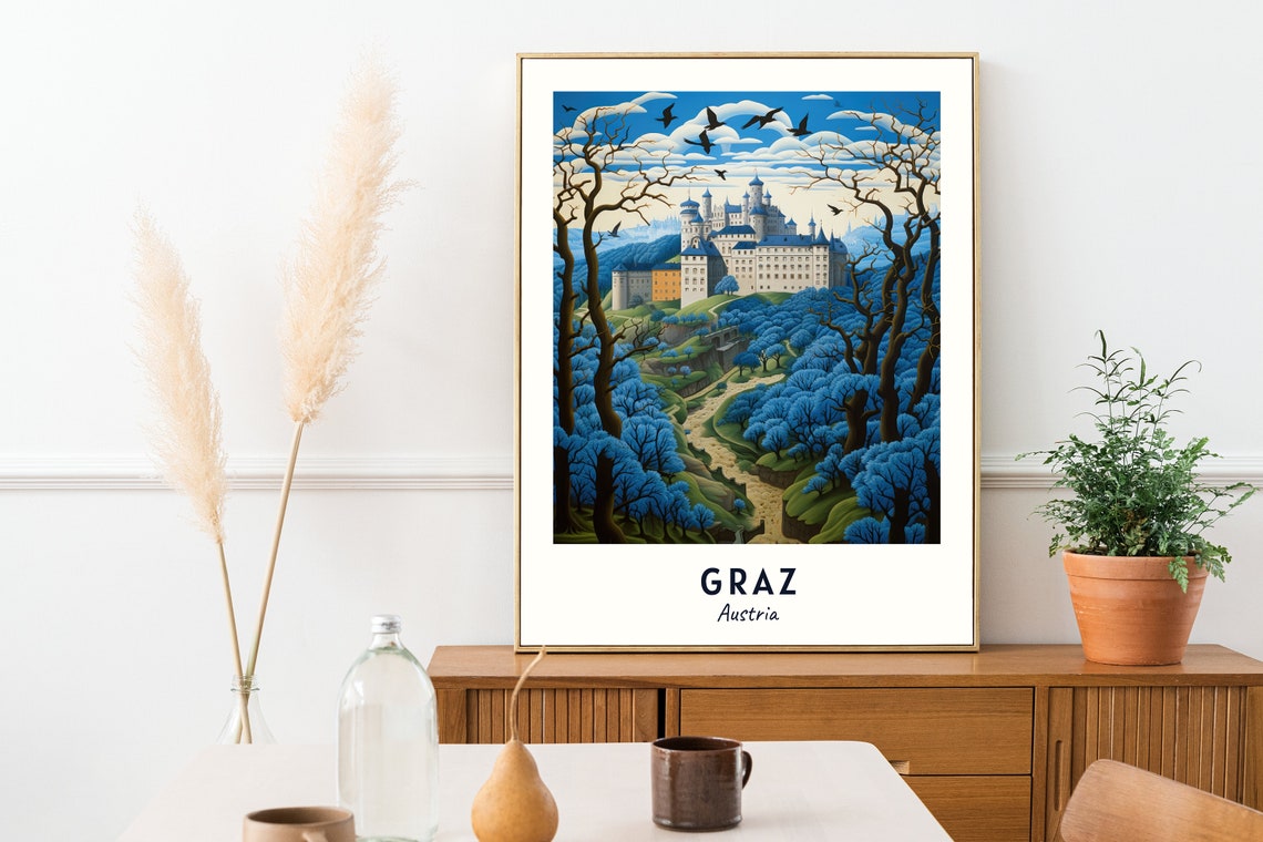 Eggenberg Palace Above a Blue Autumn Forest in Graz Austria Poster - Image 2