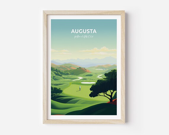 Augusta City Print Augusta Travel Poster National Golf Club Travel Gift Augusta National Golf Club Poster Augusta Gift