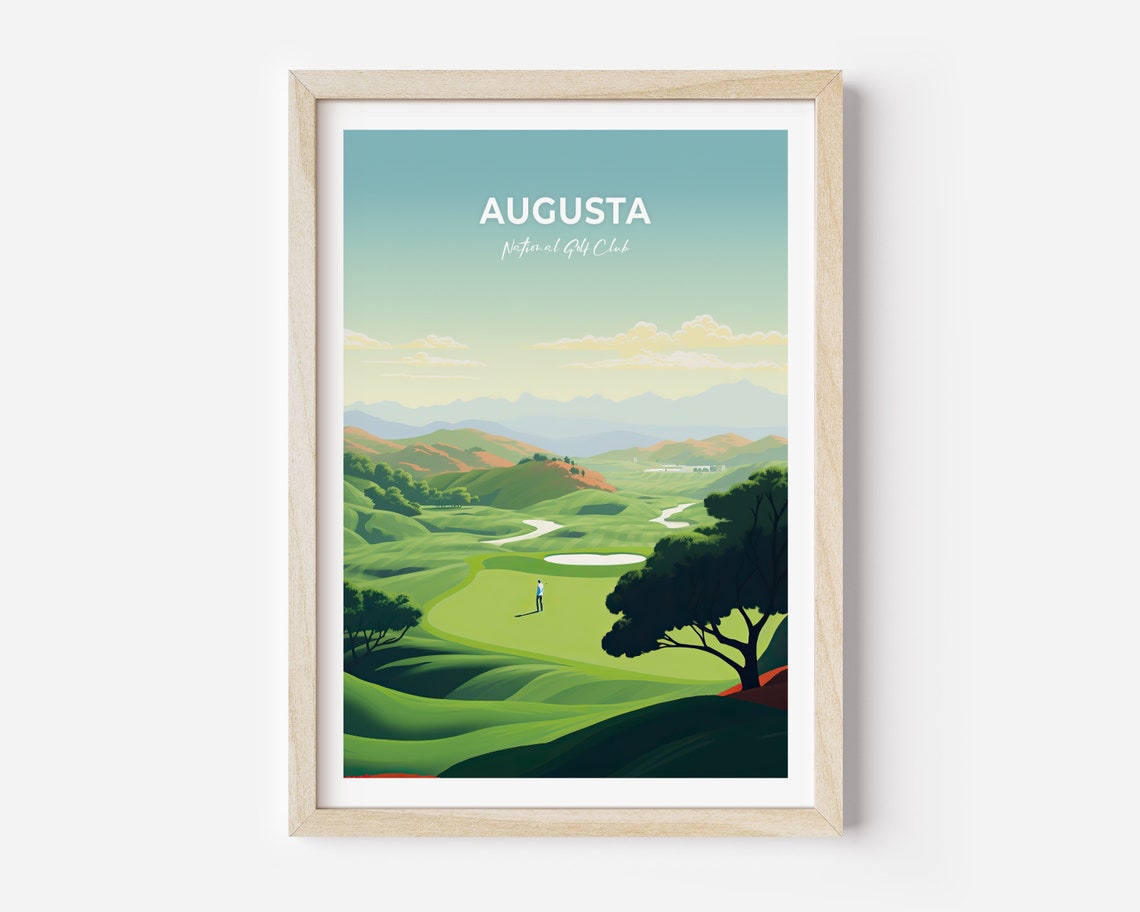 Augusta National Golf Club Rolling Fairway Golfer View Poster