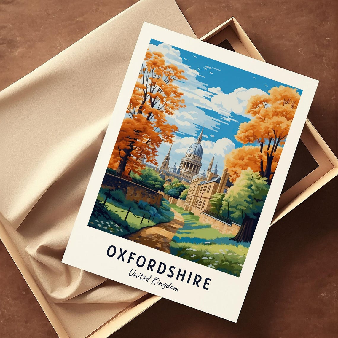 Oxfordshire Travel Print Wall Art Oxfordshire United Kingdom City Print Oxfordshire Travel Gift Oxfordshire City Poster Travel Gift - Image 3