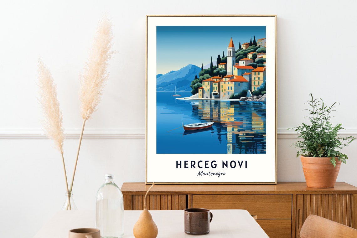 Herceg Novi Travel Print Wall Art Herceg Novi Montenegro City Print Herceg Novi Travel Gift Herceg Novi City Poster - Image 2