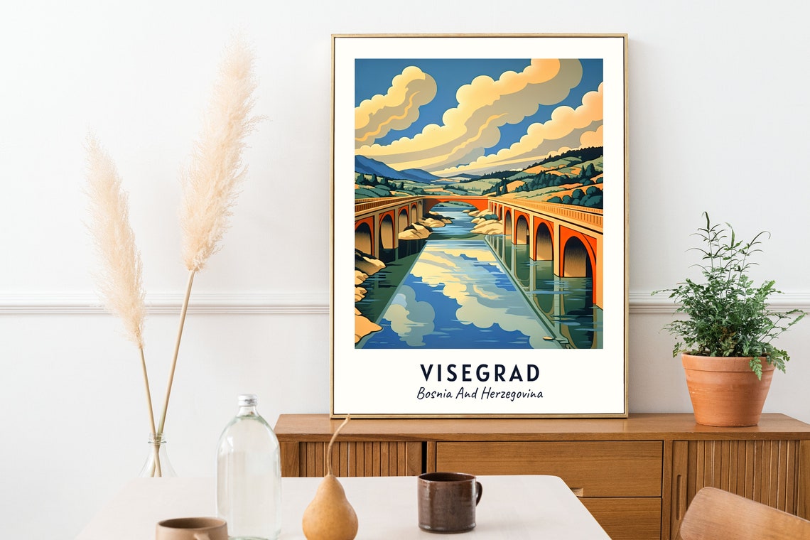 Mehmed Paa Sokolovi Bridge Travel Print Wall Art Visegrad Bosnia And Herzegovina City Print Mehmed Paa Sokolovi Bridge Poster - Image 2