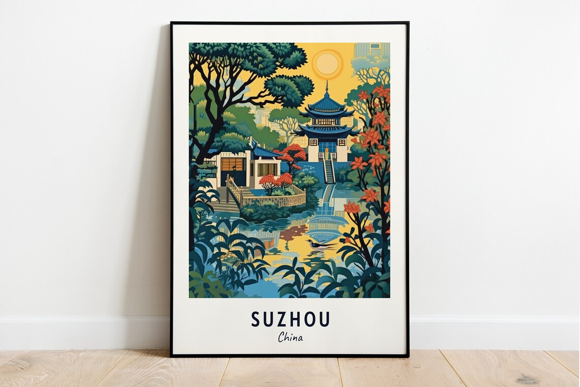 Classical Gardens Of Suzhou Travel Print Wall Art Suzhou China City Print Classical Gardens Of Suzhou Travel Gift