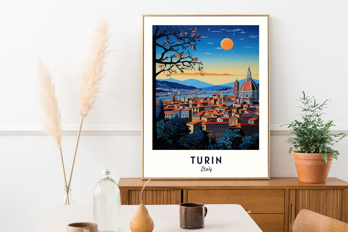 Turin Italy Travel Print Wall Art Turin Italy City Print Turin Italy Travel Gift Turin Italy Poster Travel Gift - Image 2