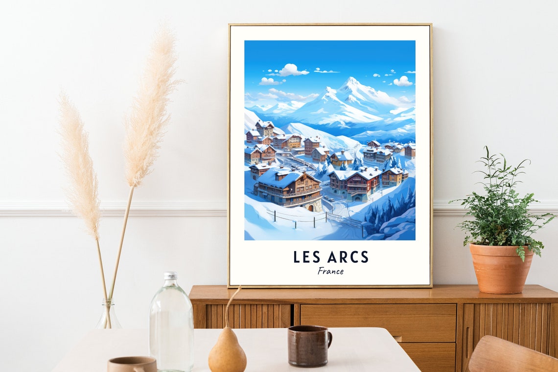 Les Arcs France Chalets Beneath Towering Alpine Peaks Poster - Image 2