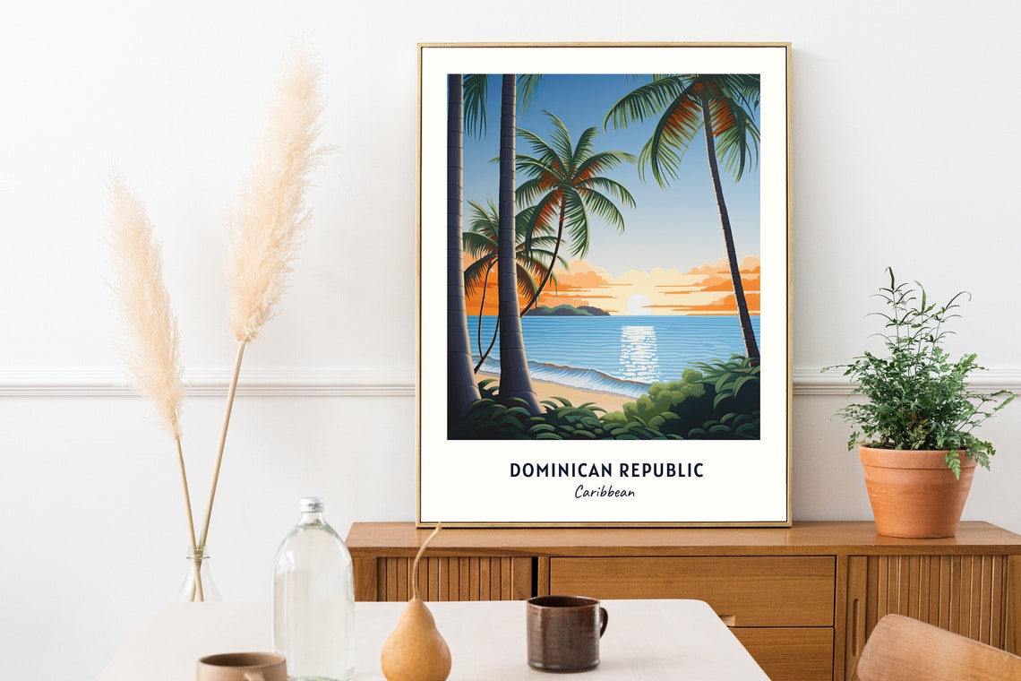 Dominican Republic Caribbean Travel Print Wall Art Dominican Republic Caribbean City Print Dominican Republic Caribbean Travel Gift - Image 2