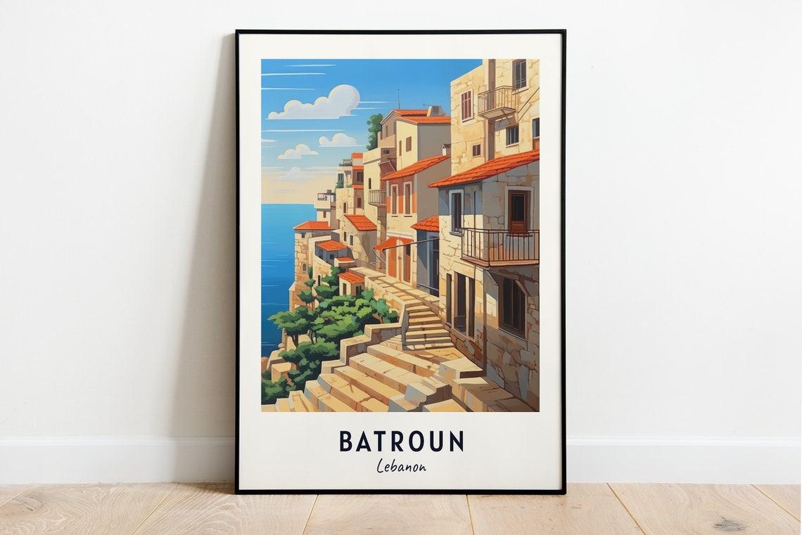 Batroun Lebanon Old Stone Town Grand Staircase By The Sea Poster