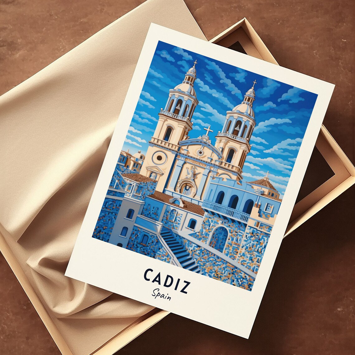 Cadiz Cathedral Travel Poster, Cadiz Spain City View - Image 3