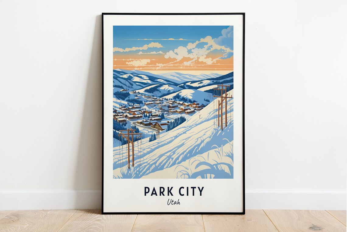 Park City Travel Poster, Utah City Print