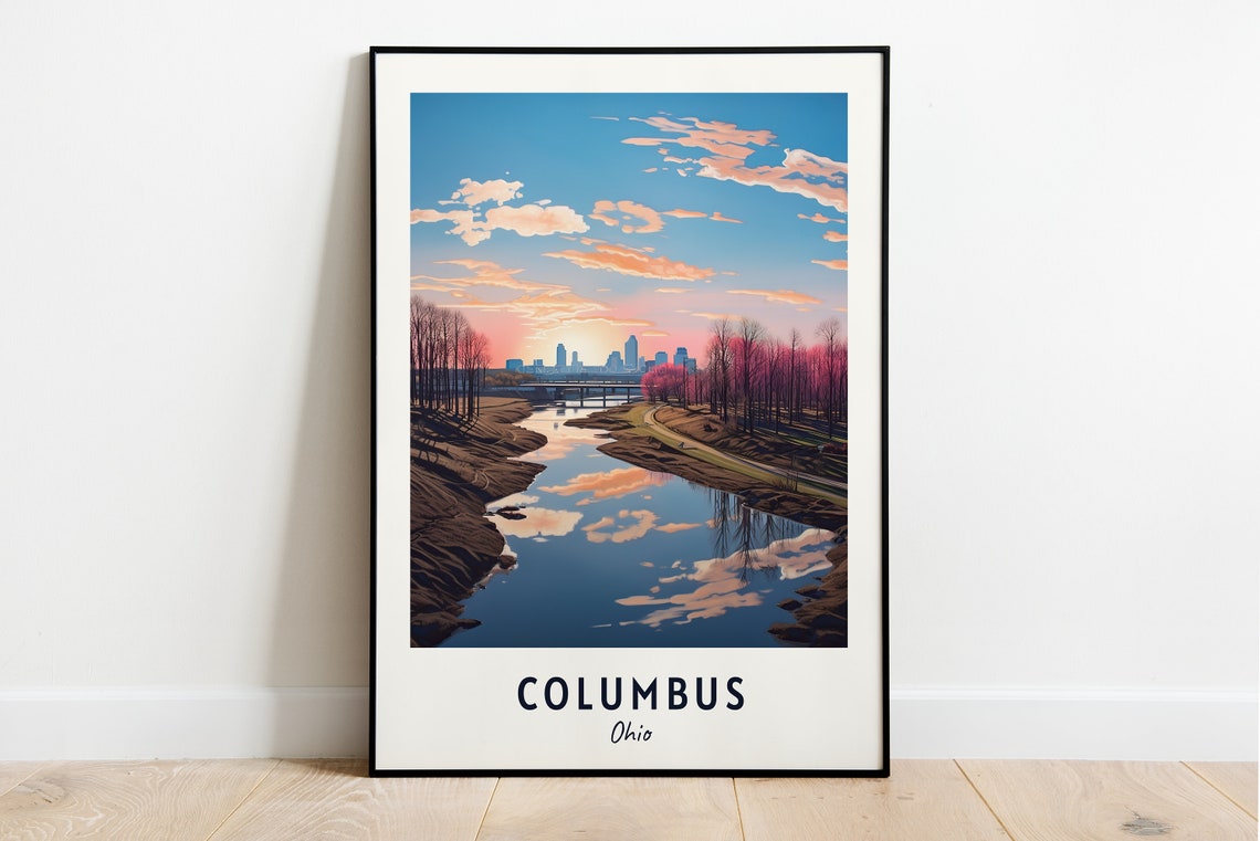 Columbus Travel Print Wall Art Columbus Ohio City Print Columbus Travel Gift Columbus City Poster Travel Gift