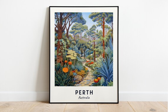 Perth Australia Botanic Garden Trail Travel Poster Keepsake Art