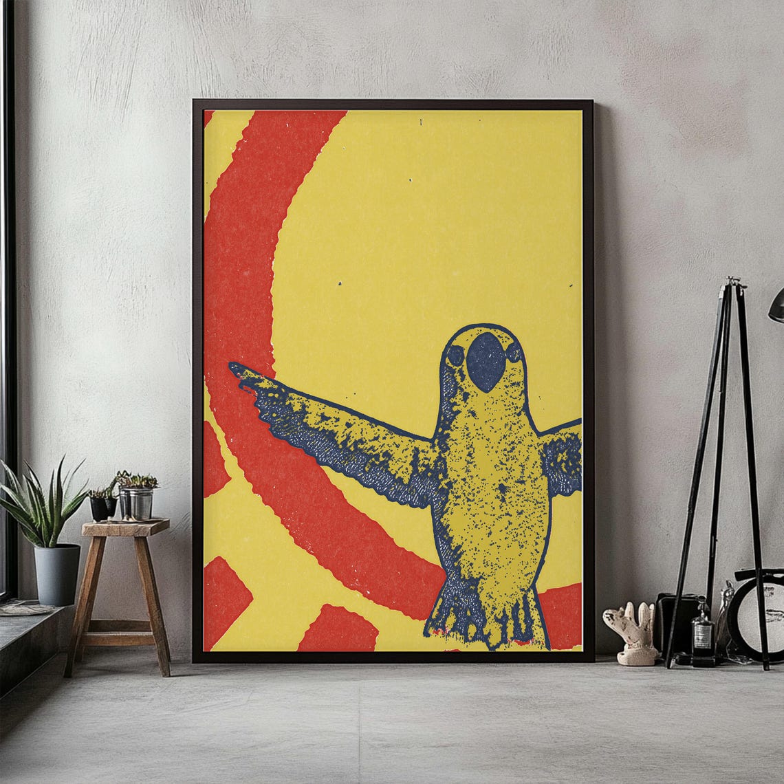 Parrot Sunburst Pop Art Print Bold Abstract Bird Poster Retro Inspired Tropical Wall Art