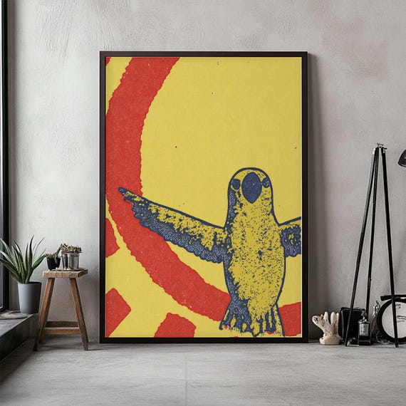 Parrot Sunburst Pop Art Print Bold Abstract Bird Poster Retro Inspired Tropical Wall Art