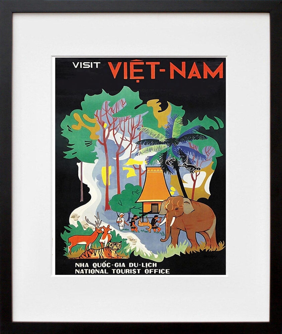 Vietnam Travel Poster, Asia Wall Decor Art Print