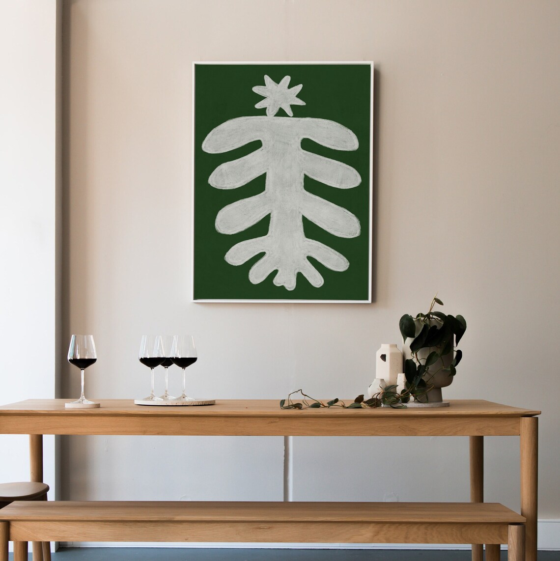 Abstract Christmas Tree, Scandinavian Style Folk Nordic Art - Image 2
