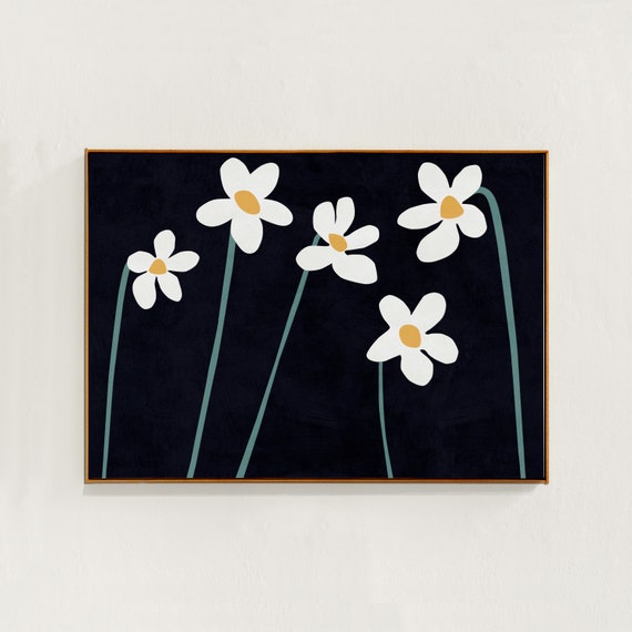 Spring Flowers Modern Scandi Boho Bedroom Art Print