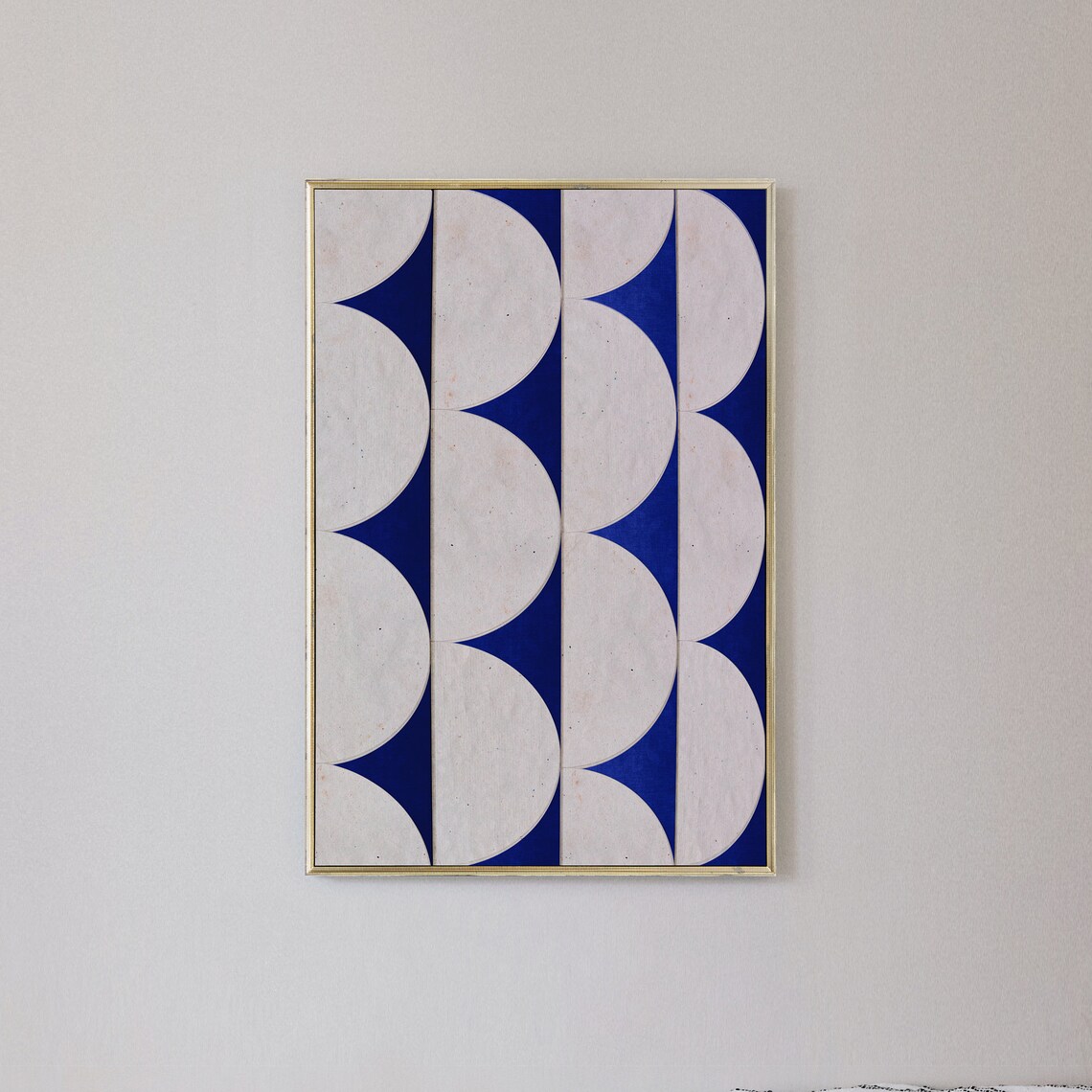 Cobalt Blue Geometric Art, Contemporary Art Print - Image 2