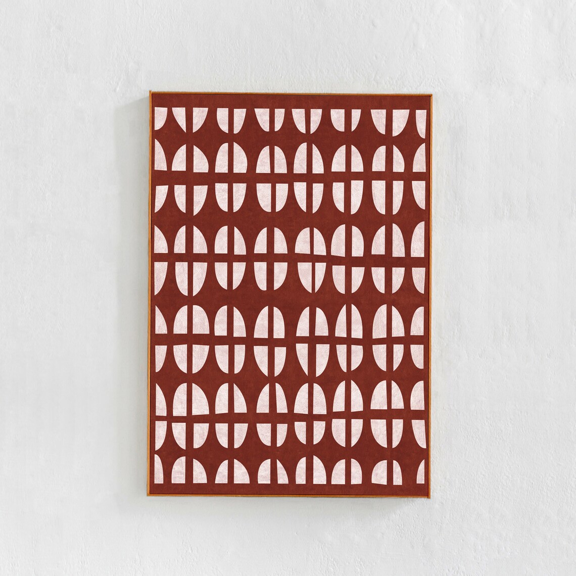 Burgundy Scandinavian Abstract Pattern Art Print