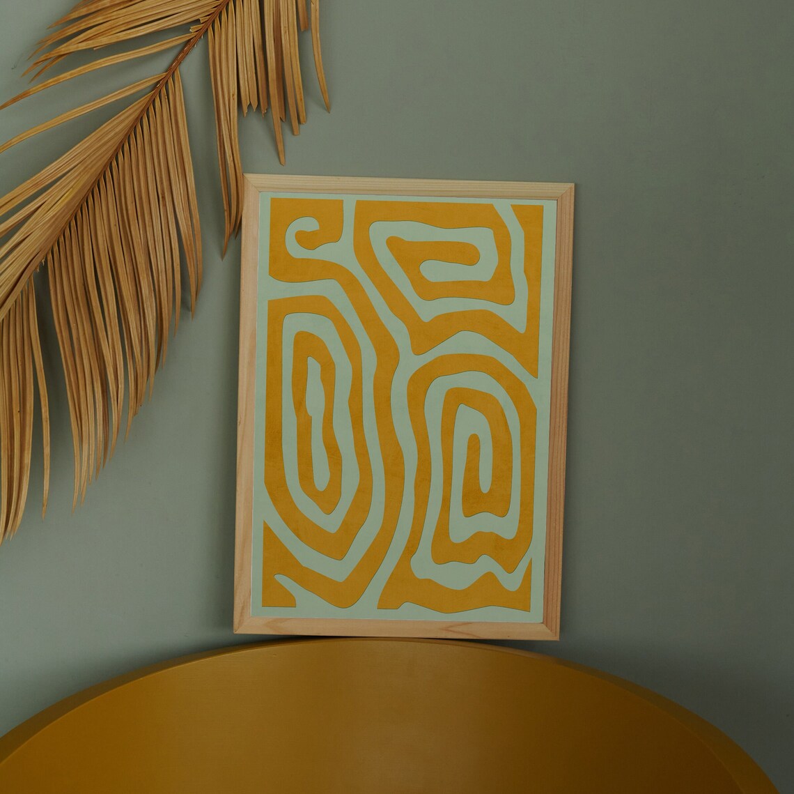 Abstract Yellow Mustard Scandi Boho Art Print - Image 2