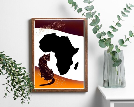 Africa Instant Wall Art Graphic Design Black Art Wall Art Decor Art Wall Art Black Owned